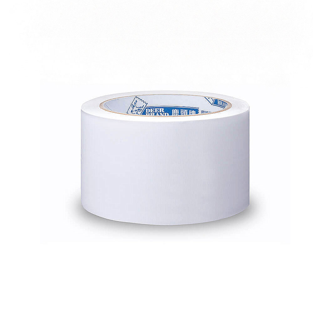 【四維】鹿頭牌 PVC白色布紋膠帶 冷氣膠帶 可手撕 60mm X 27Y 6捲/盒 PVS5, , large