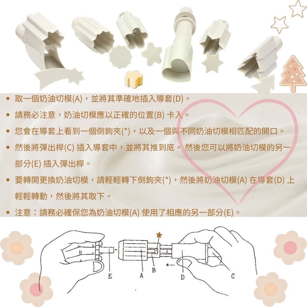 金德恩 GS MALL 台灣製造 六種圖型餅乾模組 起司模型 奶油塊造型 巧克力模具 工具料理 烘焙模具 餅乾模型, , large