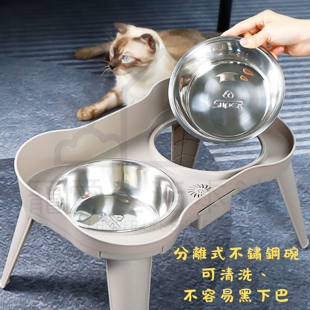 【寵愛生活本舖】寵物不鏽鋼雙碗高腳餐桌（三種尺寸）寵物餐桌, , large