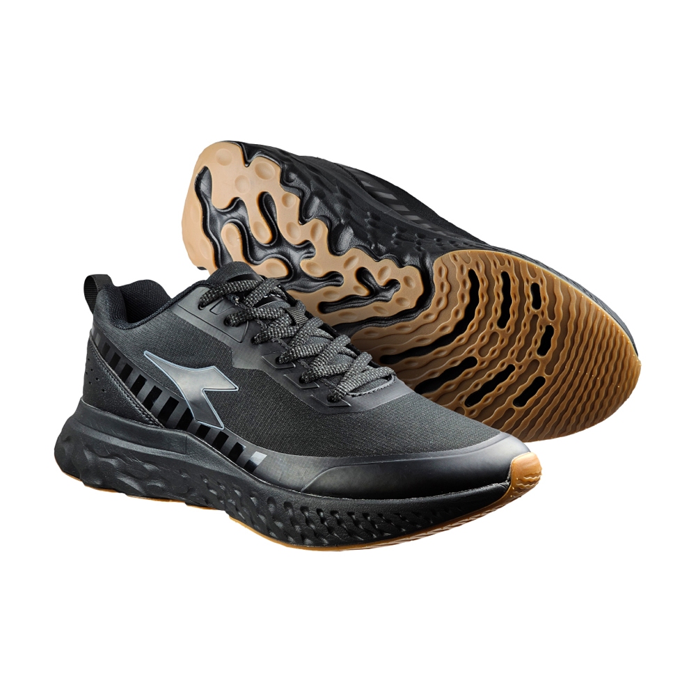 DIADORA迪亞多那 防潑水休閒運動鞋 男運動鞋 男鞋 慢跑鞋 反光 寬楦 高腳背 輕量 減壓 棉鞋墊 止滑 黑 灰綠, , large