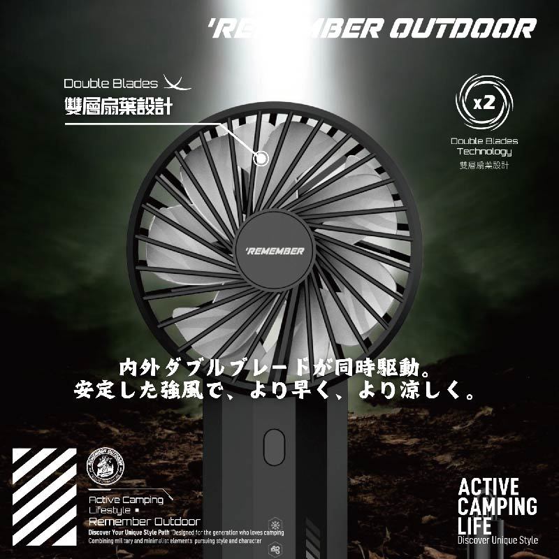 【樂活不露】硬漢手持扇 【戰術綠】強勁風力 三段風速 USB充電 隨身便攜小風扇, , large