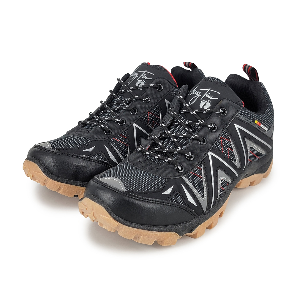 HANG TEN 防潑水透氣運動鞋 男運動鞋 男鞋 戶外鞋 慢跑鞋 吸濕 排汗 輕量 緩震 散熱 減壓 止滑 咖啡 黑, , large