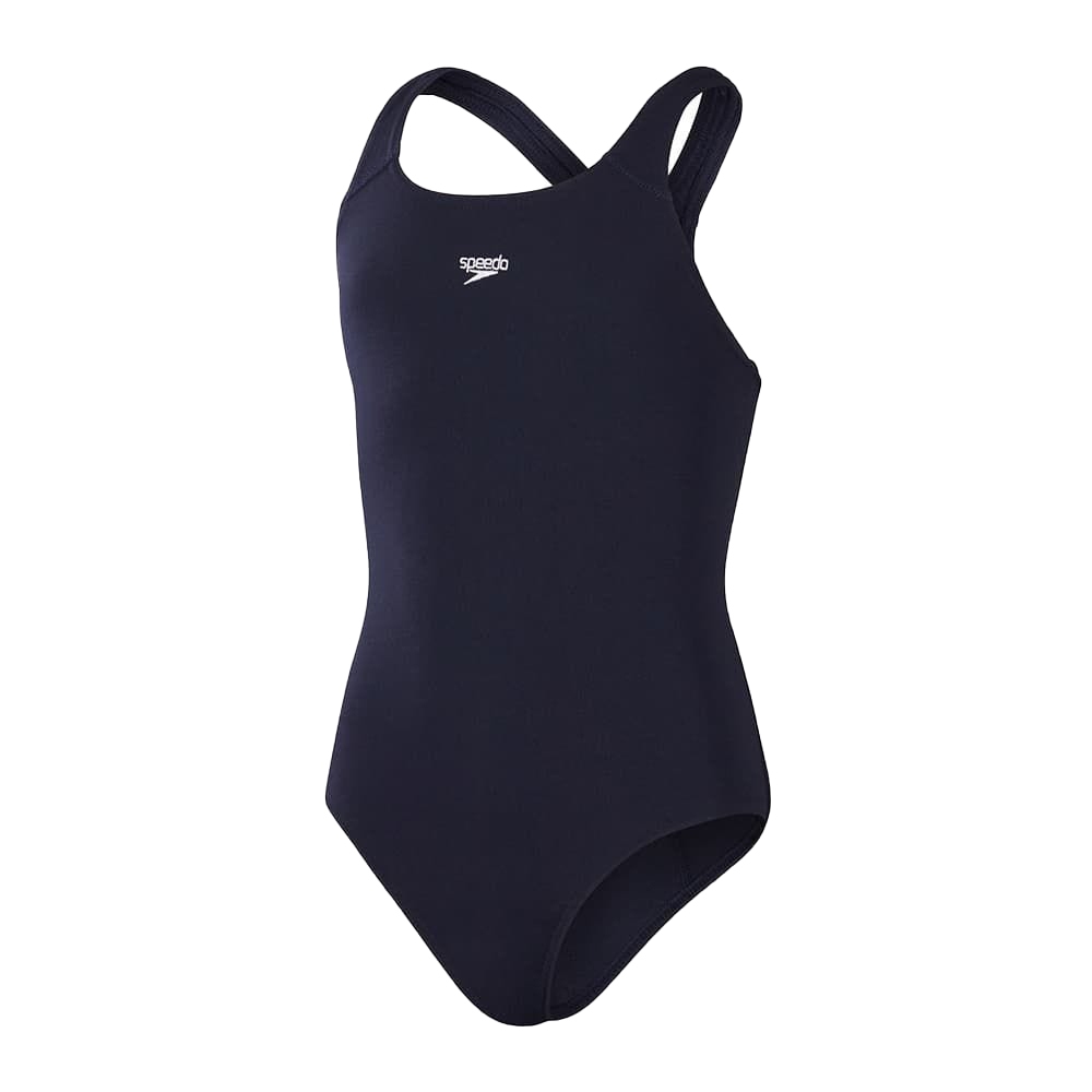 [秉宸] SPEEDO ECO ENDURANCE+ 女運動連身泳裝 耐氯 環保極速乾 深藍 SD813517D740, , large