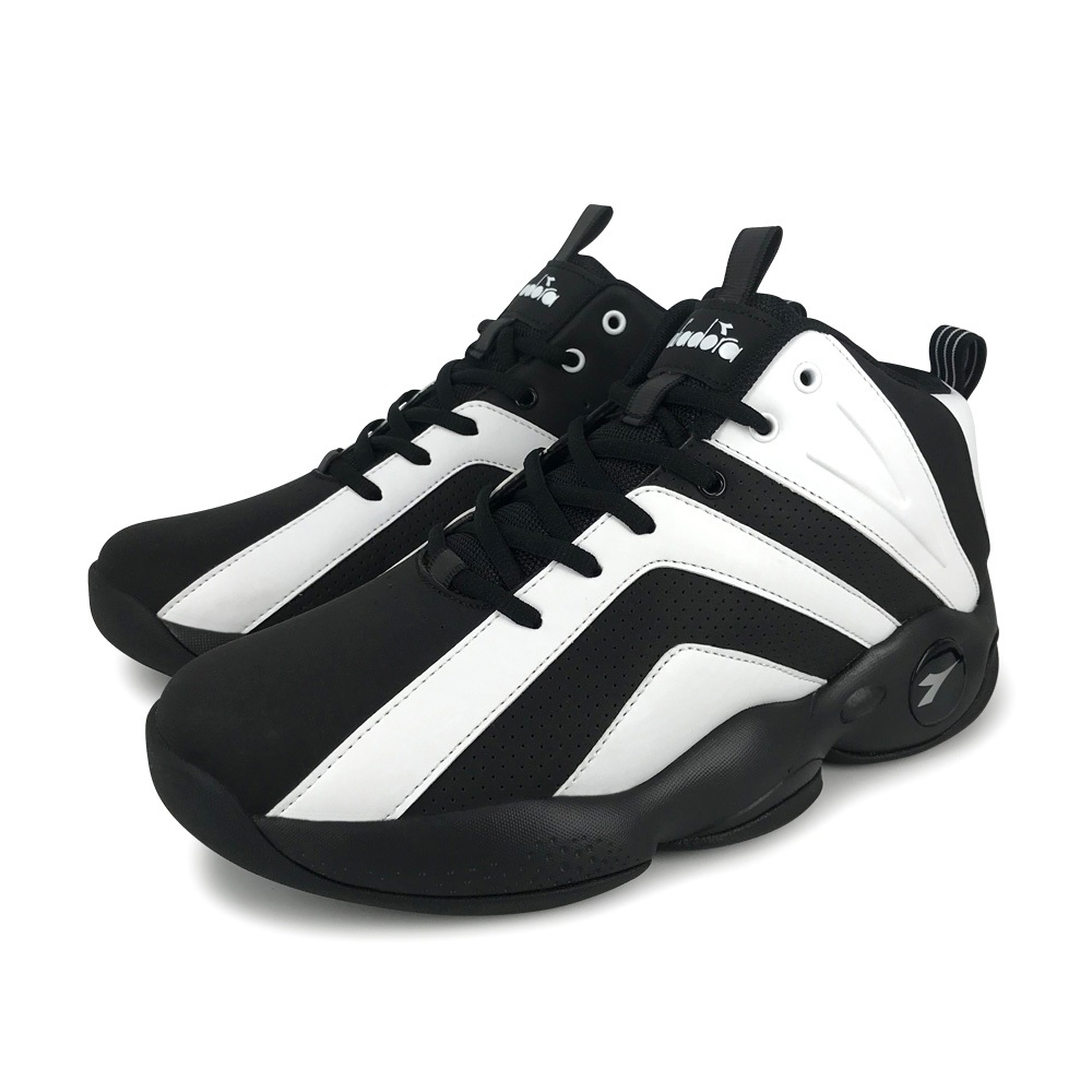 DIADORA迪亞多那 寬楦耐用籃球男鞋 男運動鞋 籃球鞋 寬楦 寬腳板 反光 輕量 吸震 回彈 減壓 防滑 黑 白黑, , large