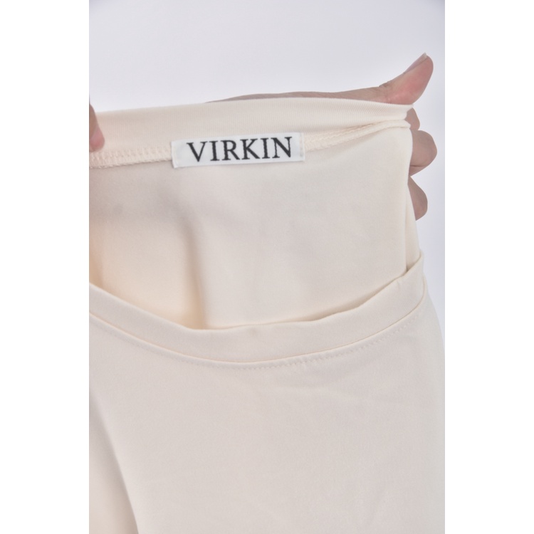 (F) virkin韓牌質感杏色長袖上衣二手衣, , large