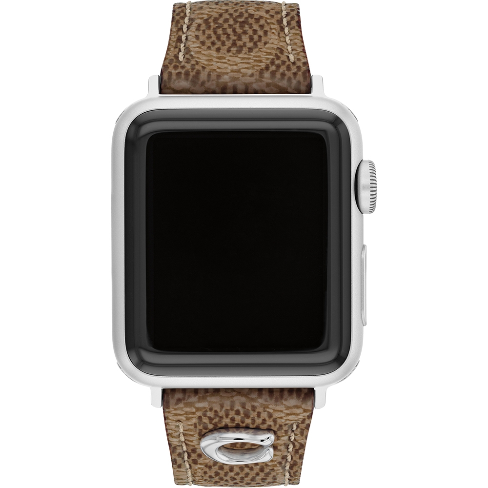 COACH Apple Watch 錶帶 38/40/41mm 適用 C字皮錶帶  - 咖啡色 (不含手錶)CO14700289, , large
