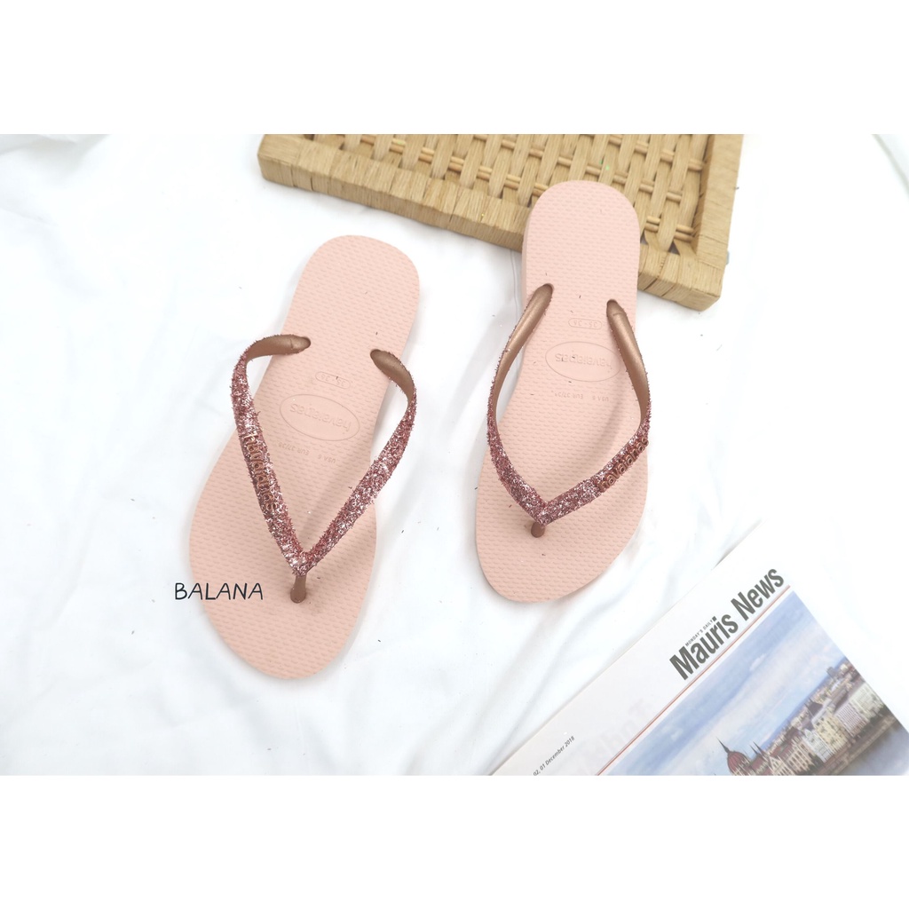 [巴拉娜巴西人字拖專賣店]中壢實體店面 Havaianas夾腳拖/人字拖鞋 SLIM GLITTER II 沙灘 海灘 海  女款 黄金, , large
