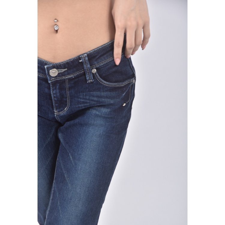 (M) et boite丹寧牛仔質感棉質藍色長褲二手衣, , large