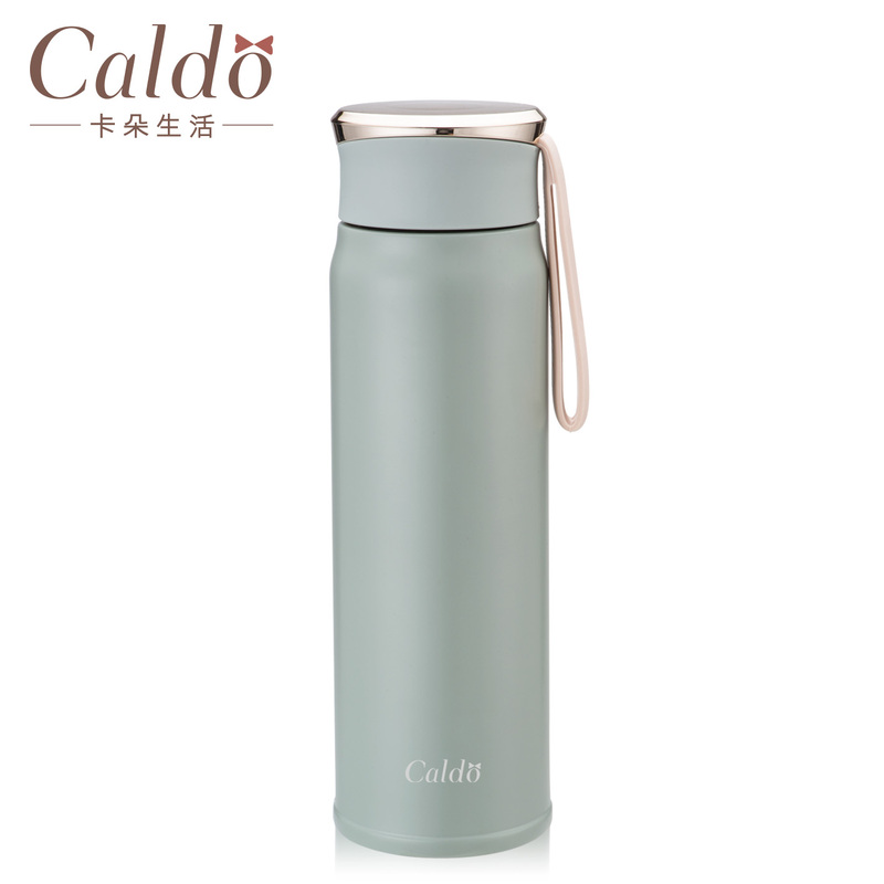 [ Caldo卡朵 ] 卡朵 FM009 暖心梨花不鏽鋼保溫瓶450ml-綠, , large