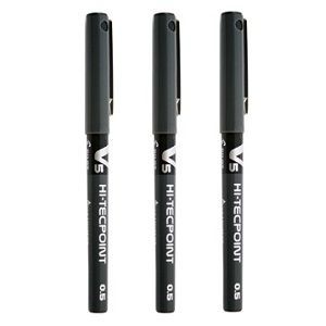 Pilot V5 Roller Pen 3Pcs, 黑色, large