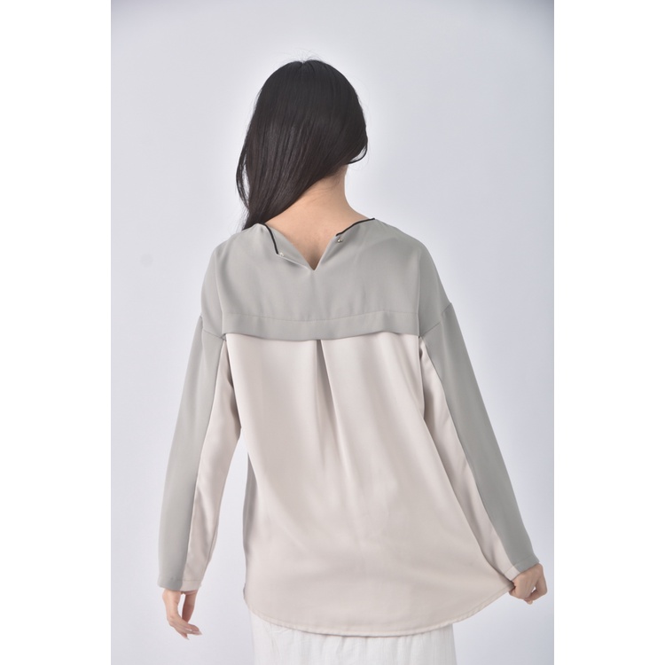 (XL) huckle berry韓牌質感跳色綠色長袖上衣二手衣, , large