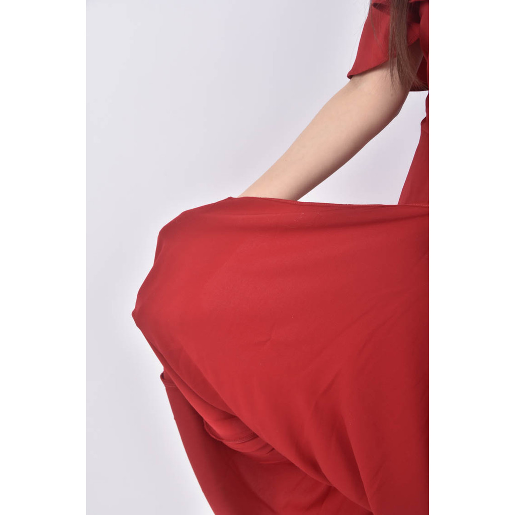 (S) ob style露背優雅紅色洋裝二手衣, , large