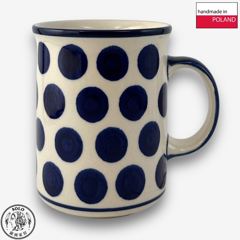 【SOLO Vintage】CA Polish Pottery 440ml Mug Jade Water Droplets Series Made in Poland, , large