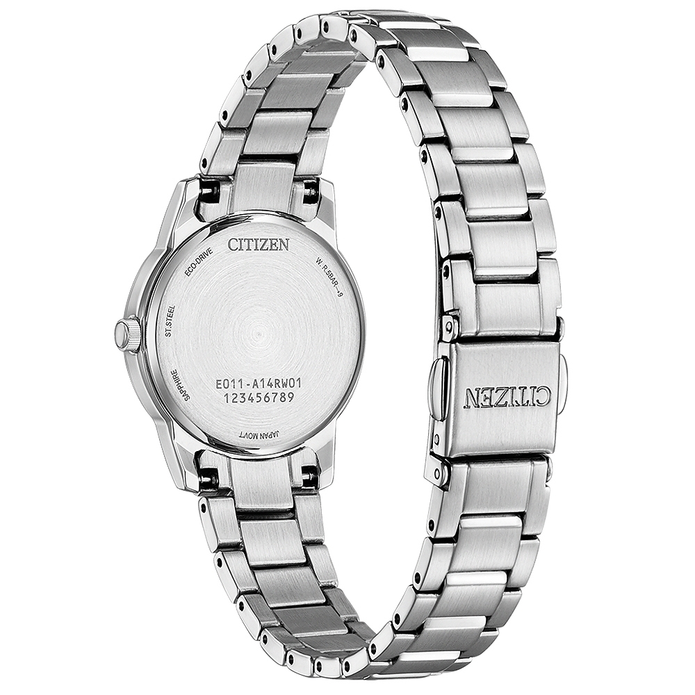 CITIZEN 星辰 冰河藍 光動能簡約女錶-27.5mm EW2318-73L, , large