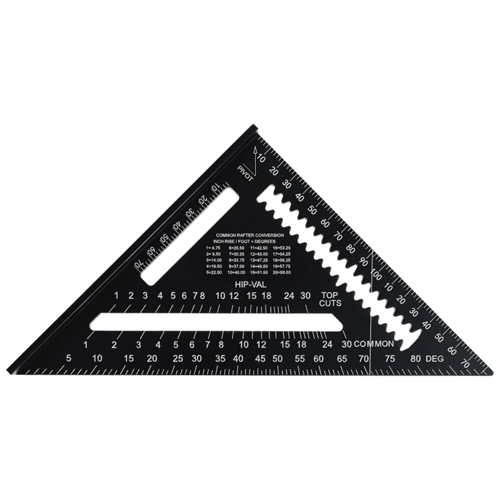Aluminum Alloy Triangle Ruler - Model B, 7-inch Black, Metric, Thickened, , large