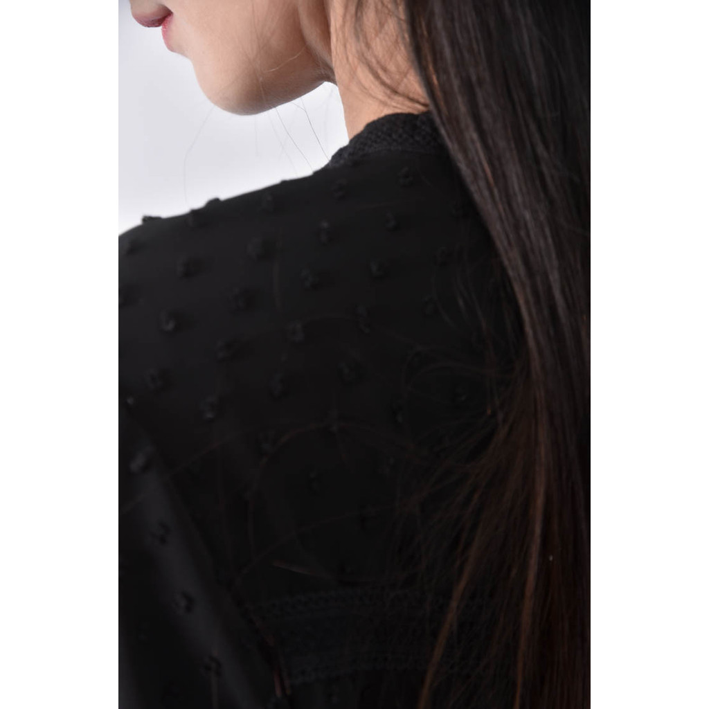 (S) apuweiser-riche西裝蕾絲黑色長袖上衣二手衣, , large