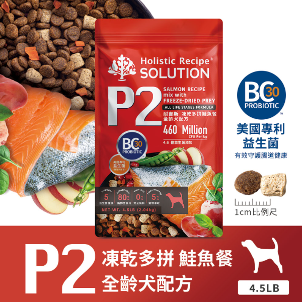 [承佳] SOLUTION 耐吉斯 P系列 P2 凍乾多拼鮭魚餐 全齡犬 狗凍乾 犬飼料 犬凍乾 350g, , large
