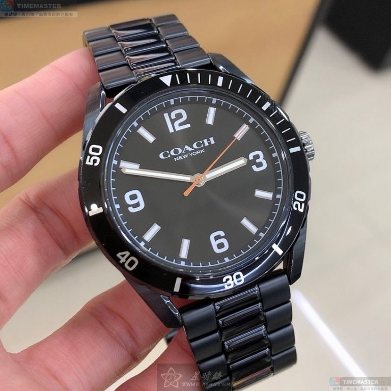 [星晴錶業]COACH手錶,44mm,CH00247黑色錶面黑錶殼深黑色精鋼錶帶款, , large