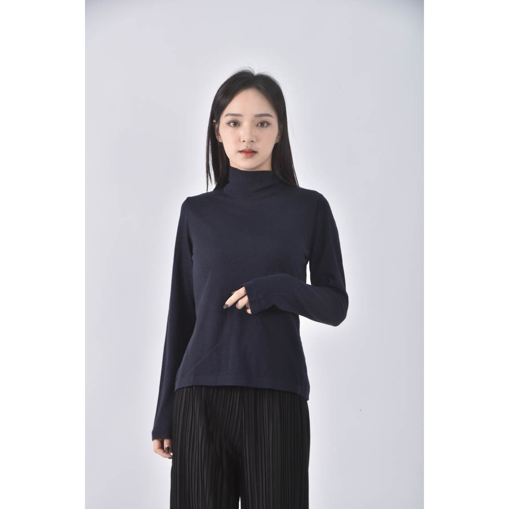 (S) liviana conti中高領藍色長袖上衣二手衣, , large
