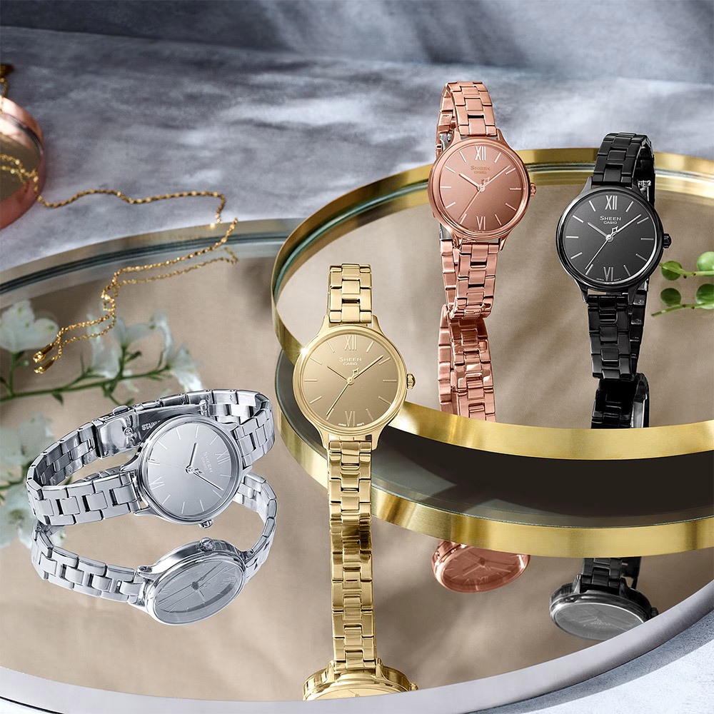 CASIO 卡西歐 SHEEN 鏡面拋光女錶 SHE-4560BD-1A, , large