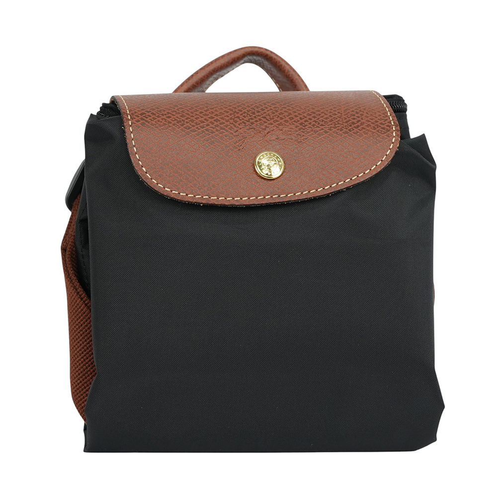 LONGCHAMP Le Pliage Original M 再生帆布中型折疊後背包/黑色, , large