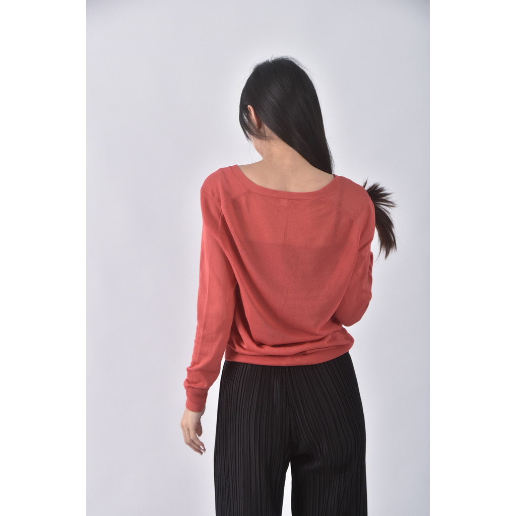 (S) uniqloＶ領紅色罩衫二手衣, , large