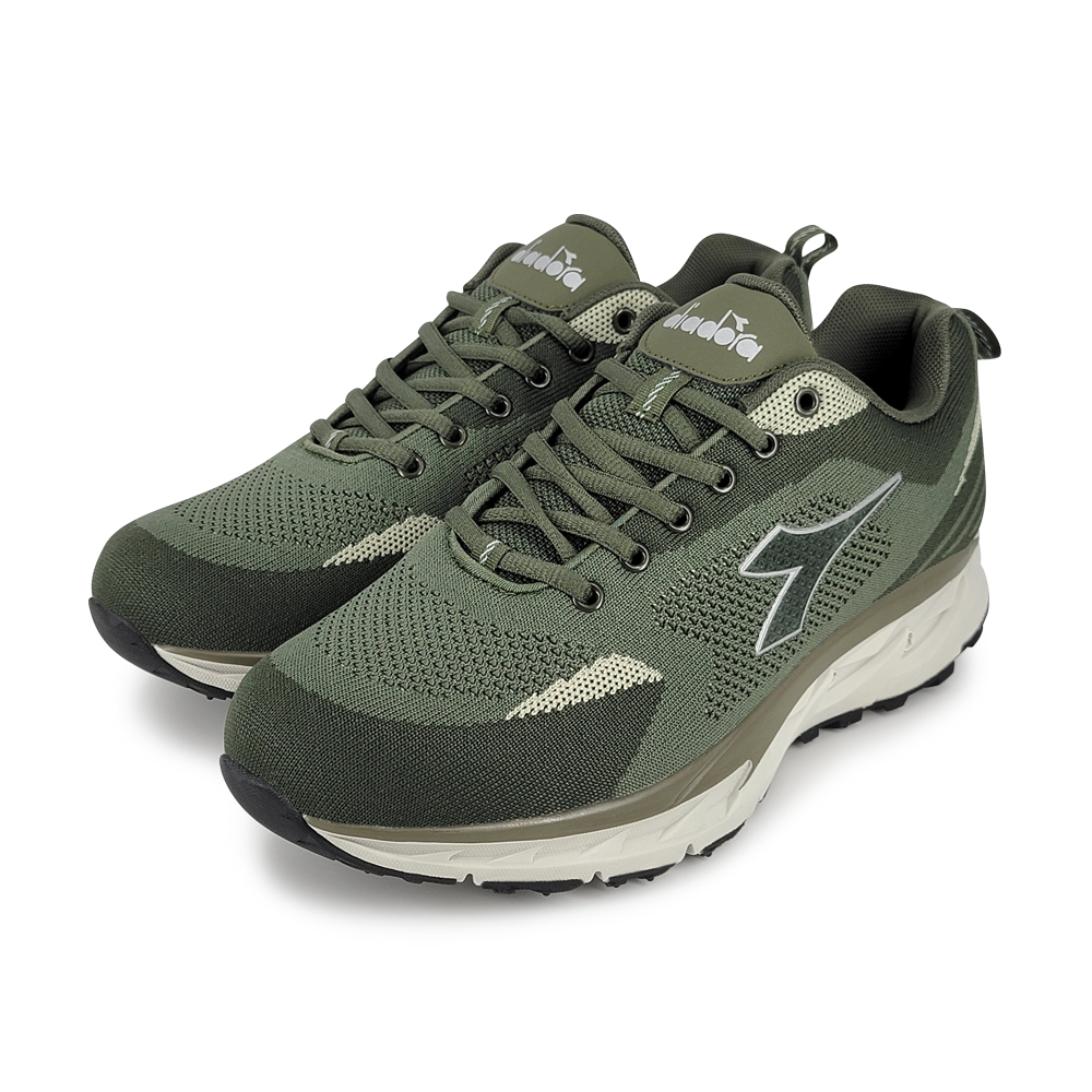 DIADORA迪亞多那 休閒越野男鞋 男運動鞋 登山鞋 寬楦 高腳背 輕量 透氣 針織 吸震 散熱 耐磨 防滑 軍綠, , large