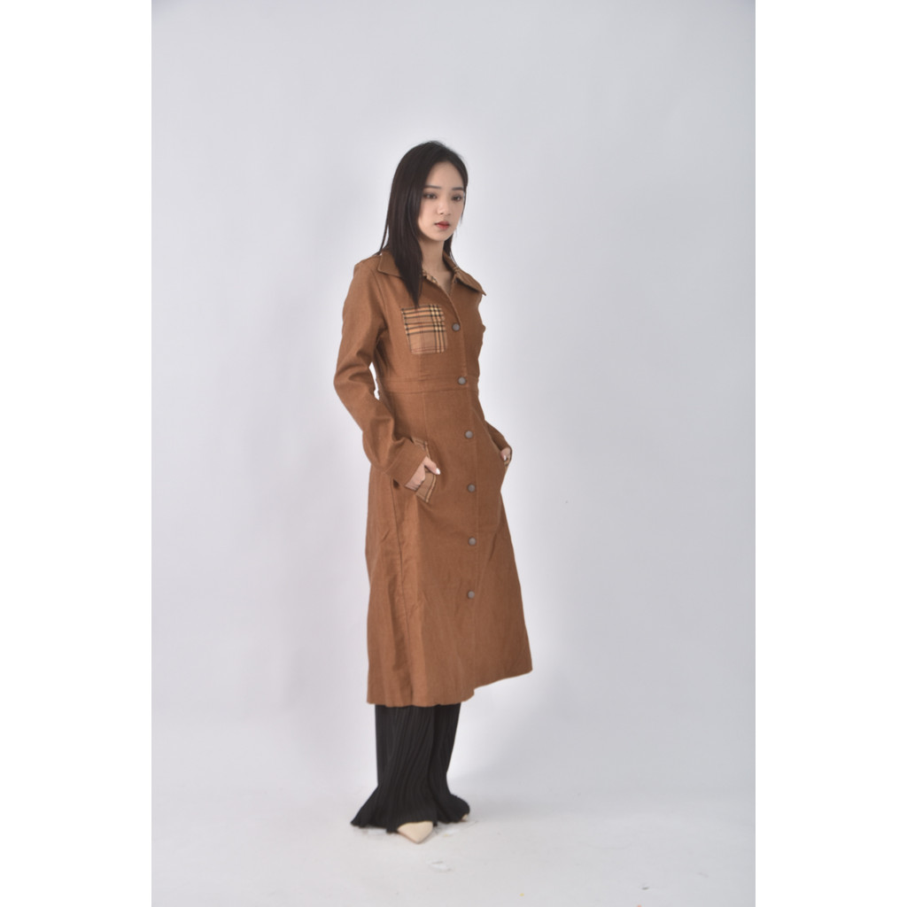 (2XL) ark格紋棕色外套二手衣, , large
