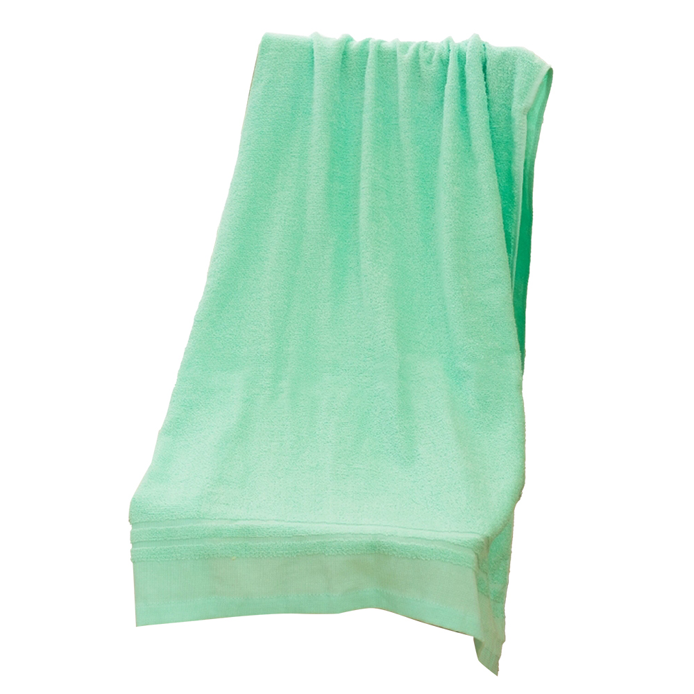 方格牌艷麗浴巾-70x130cm-綠色-2條, , large