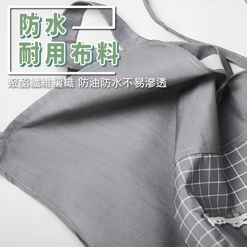 圍裙 廚房圍裙 工作圍裙 烹飪圍裙 廚師圍裙 防水圍裙 防油圍裙【Ho覓好物】格紋圍裙 JP4662, , large