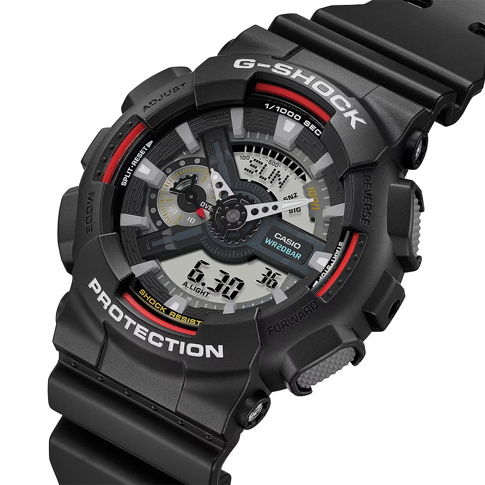 CASIO 卡西歐 G-SHOCK 經典配色雙顯手錶 GA-110RL-1A, , large