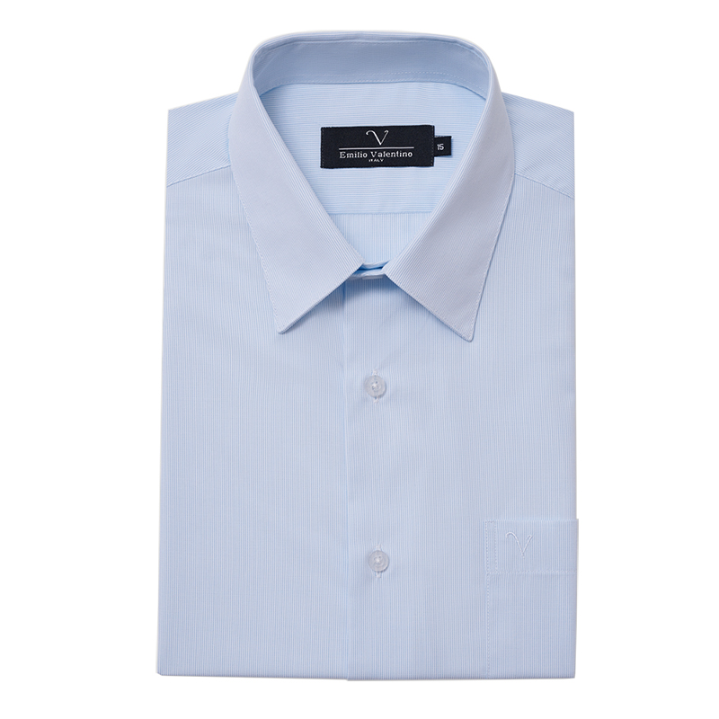 范倫提經典條紋307藍條短袖襯衫, , large