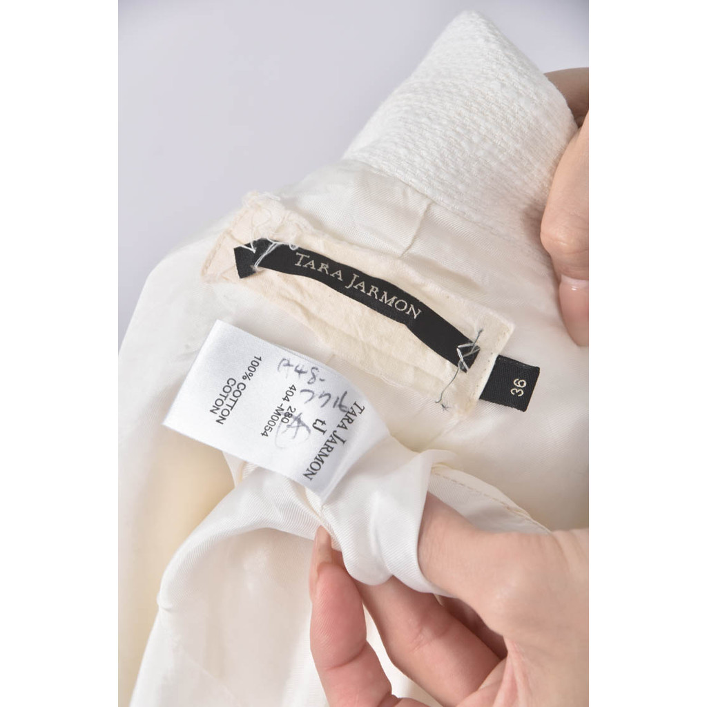 (XS（含）以下) tara jarmon領子白色外套二手衣, , large