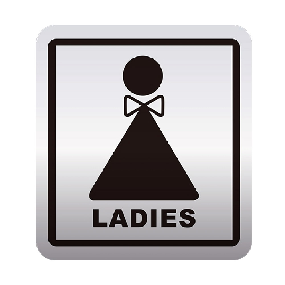 W.I.P 600系列 標示牌 12x11cm  女化妝室 / 個 NO.617-銀, , large