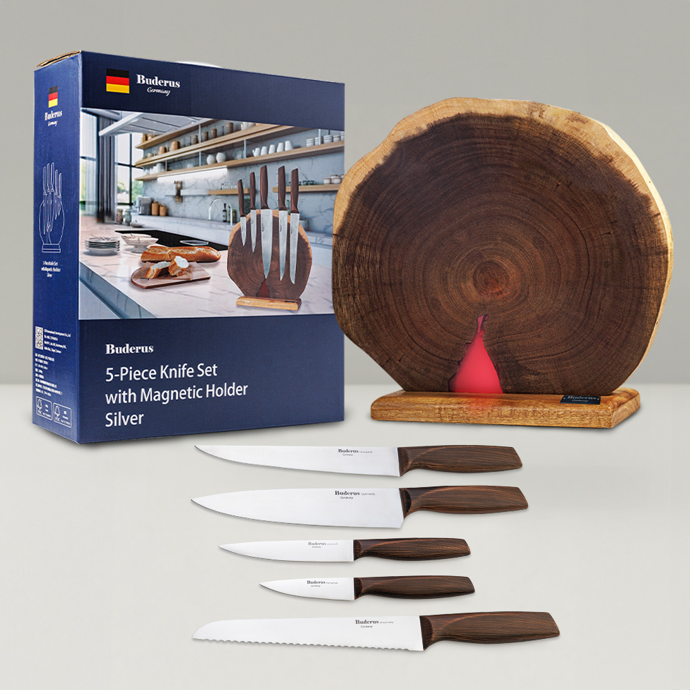 Buderus Original Eco Series Magnetic Kitchen Knife Set (6-piece) - Tree Ring Edition, , large