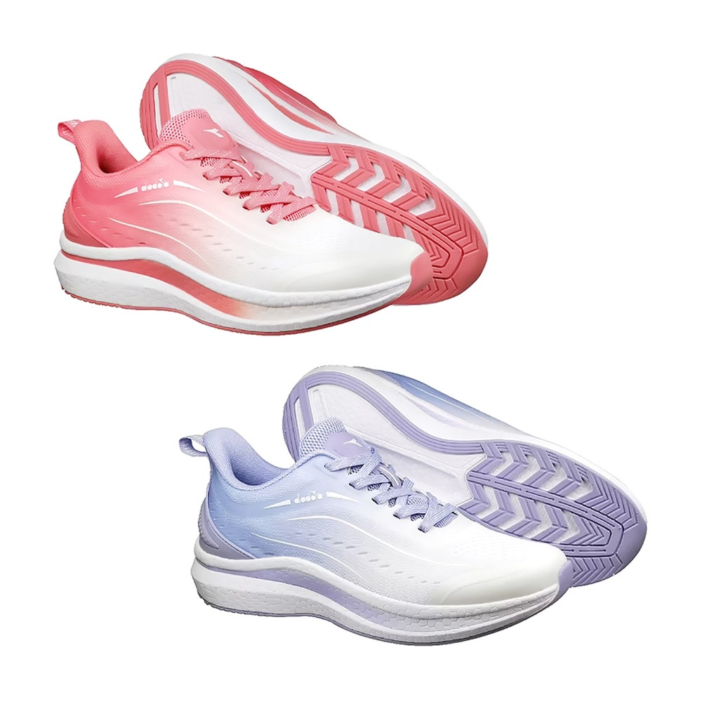 DIADORA迪亞多那 輕量專業跑鞋 女運動鞋 女鞋 慢跑鞋 時尚 漸層 輕盈 透氣 吸震 回彈 耐磨 止滑 粉 紫, , large