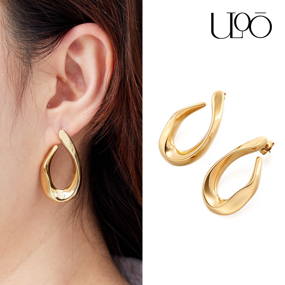 LOO Glimmer 吊墜光影耳環-金色 UE1001410, , large