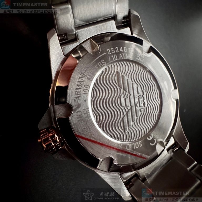 [星晴錶業]ARMANI手錶,42mm,AR00077銀白色錶面玫瑰金錶殼金銀相間精鋼錶帶款, , large