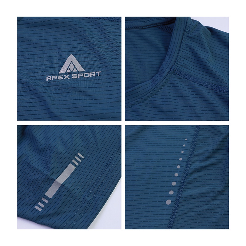 【AREXSPORT】AS-7442 加大碼男 男冰絲上衣 涼感科技 男上衣短袖 單導流網眼速乾 男冰絲衣 運動上衣, , large
