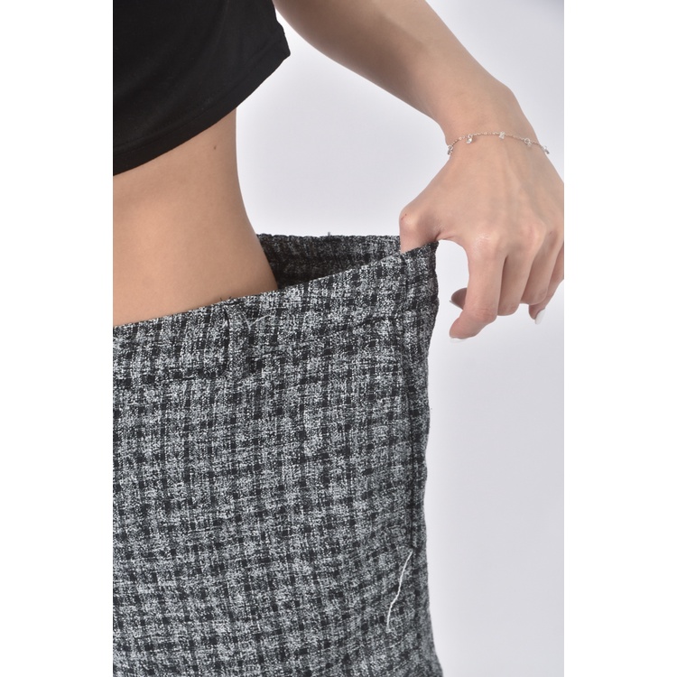 (L) 質感格紋灰色短褲二手衣, , large