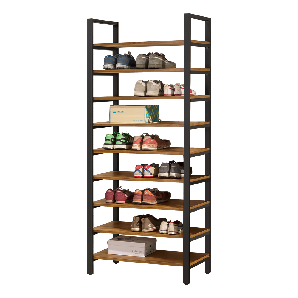 【唯熙傢俱】安迪工業風柚木色2.7尺高鞋架, , large