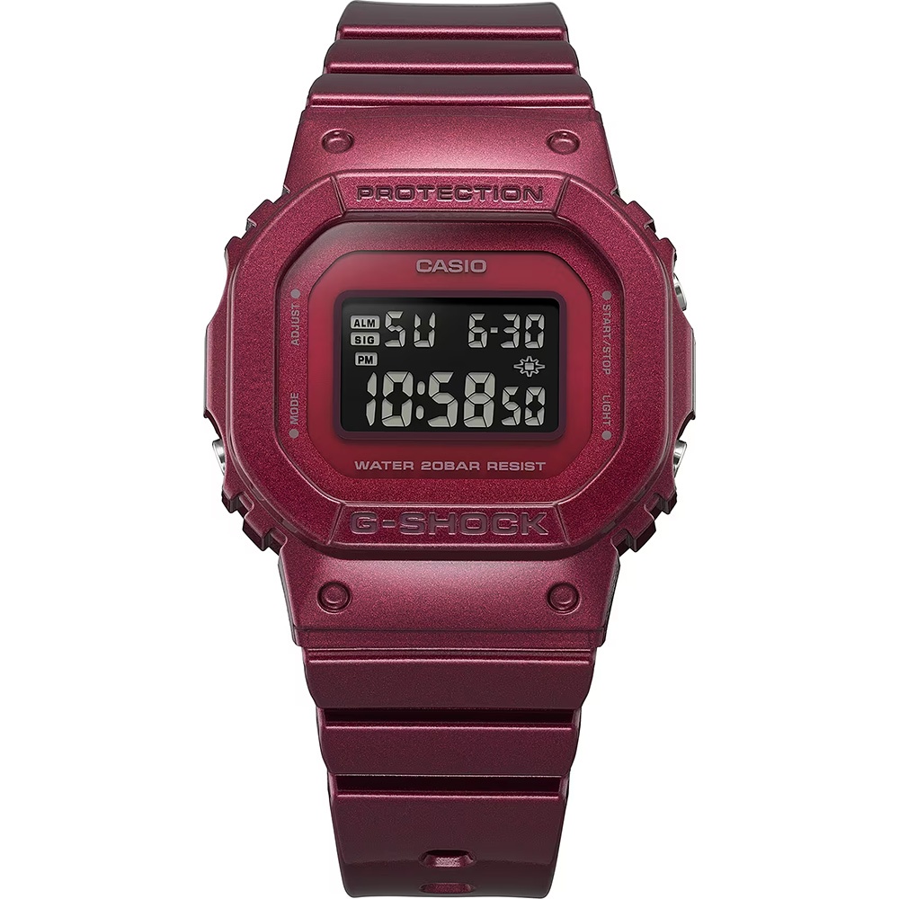 CASIO 卡西歐 G-SHOCK 勃根地酒紅系列 方形電子手錶 GMD-S5600RB-4, , large