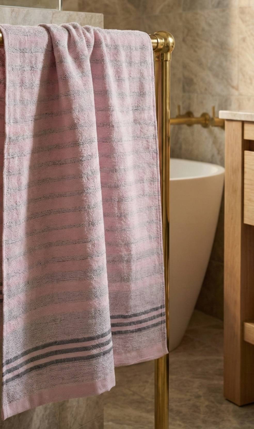 [Kaimi Cotton] MIT Taiwan-Made 18-Towel Weight Moisture-Absorbing Soft Pineapple-Textured Striped Towel, , large