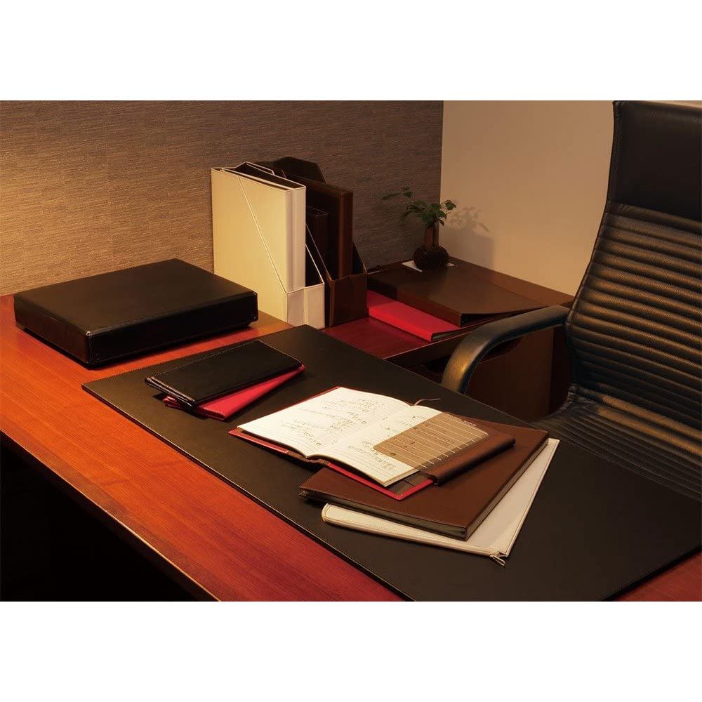 需預訂【KING JIM】皮革製桌墊 黑色 大 (1967-LF), , large