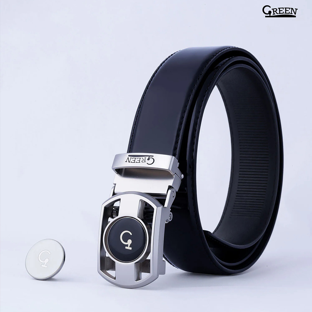 Green Golf Belt PU Glossy Black, , large