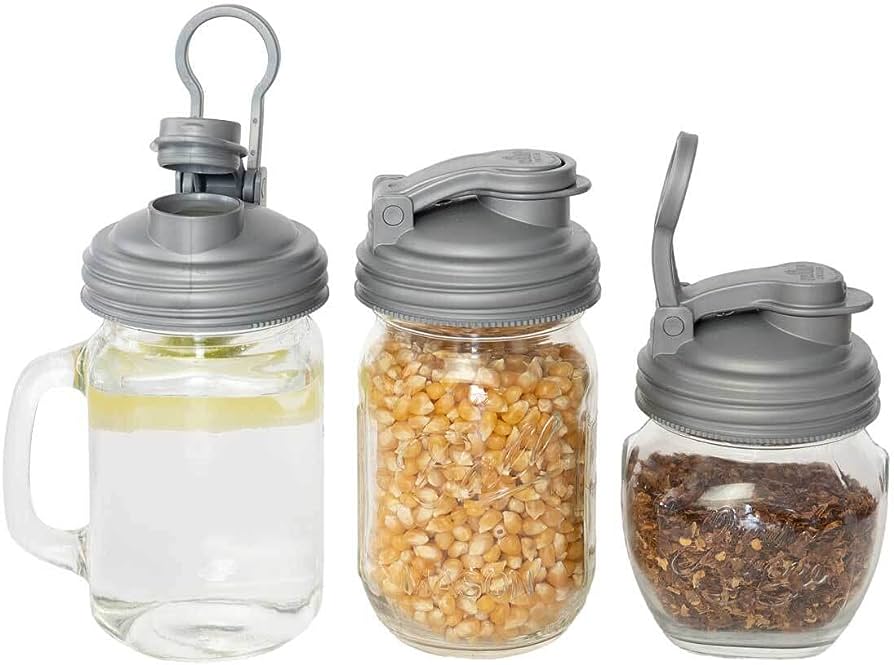reCAP® Mason Jars Lid POUR cap 螢光白窄口梅森罐專用飲料杯蓋 全新升級防漏/飲料隨行杯/提把蓋/飲料蓋/冷水壺, , large
