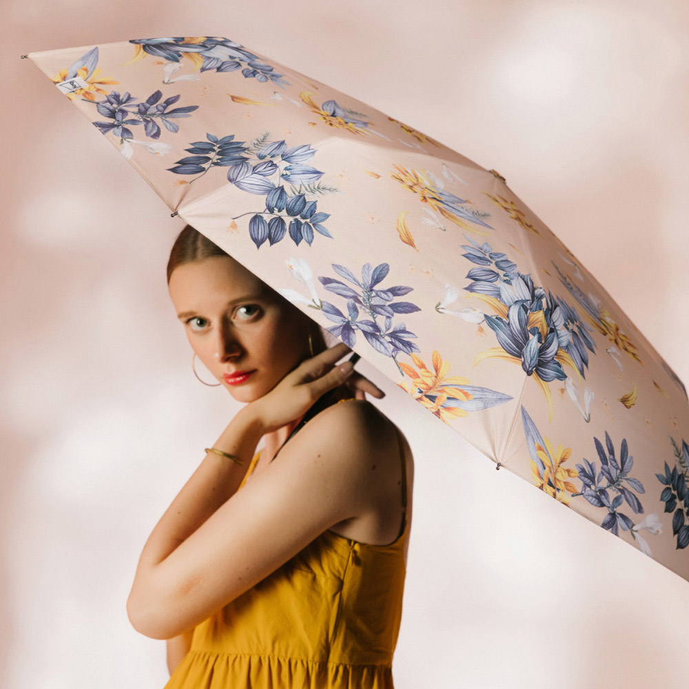 【德國boy】全遮光防曬晴雨傘(金色花束)