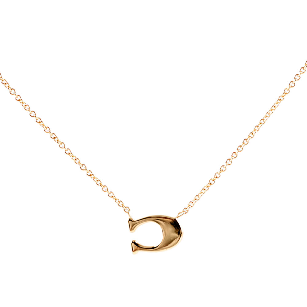 COACH C Logo水鑽項鍊(金色), , large