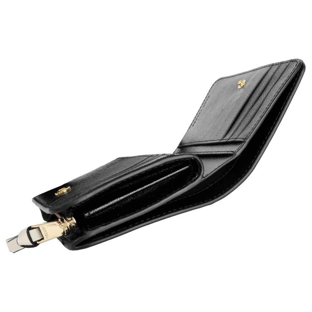 MARC  JACOBS The Snapshot 防刮皮革暗釦二折撞色短夾(駝色), , large