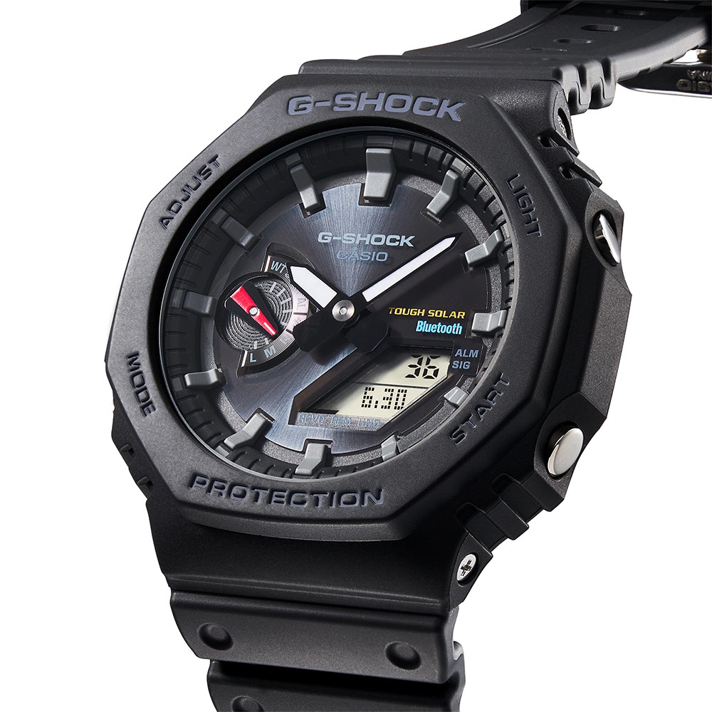 CASIO 卡西歐 G-SHOCK 極簡八角 太陽能電力智慧藍牙手錶 GA-B2100-1A, , large